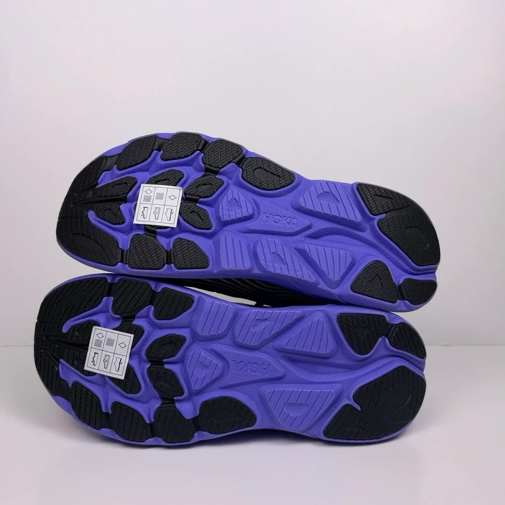 Hoka One One Clifton 11 Running Shoe Men Sz 10 Black/Purple 1176572 Sample